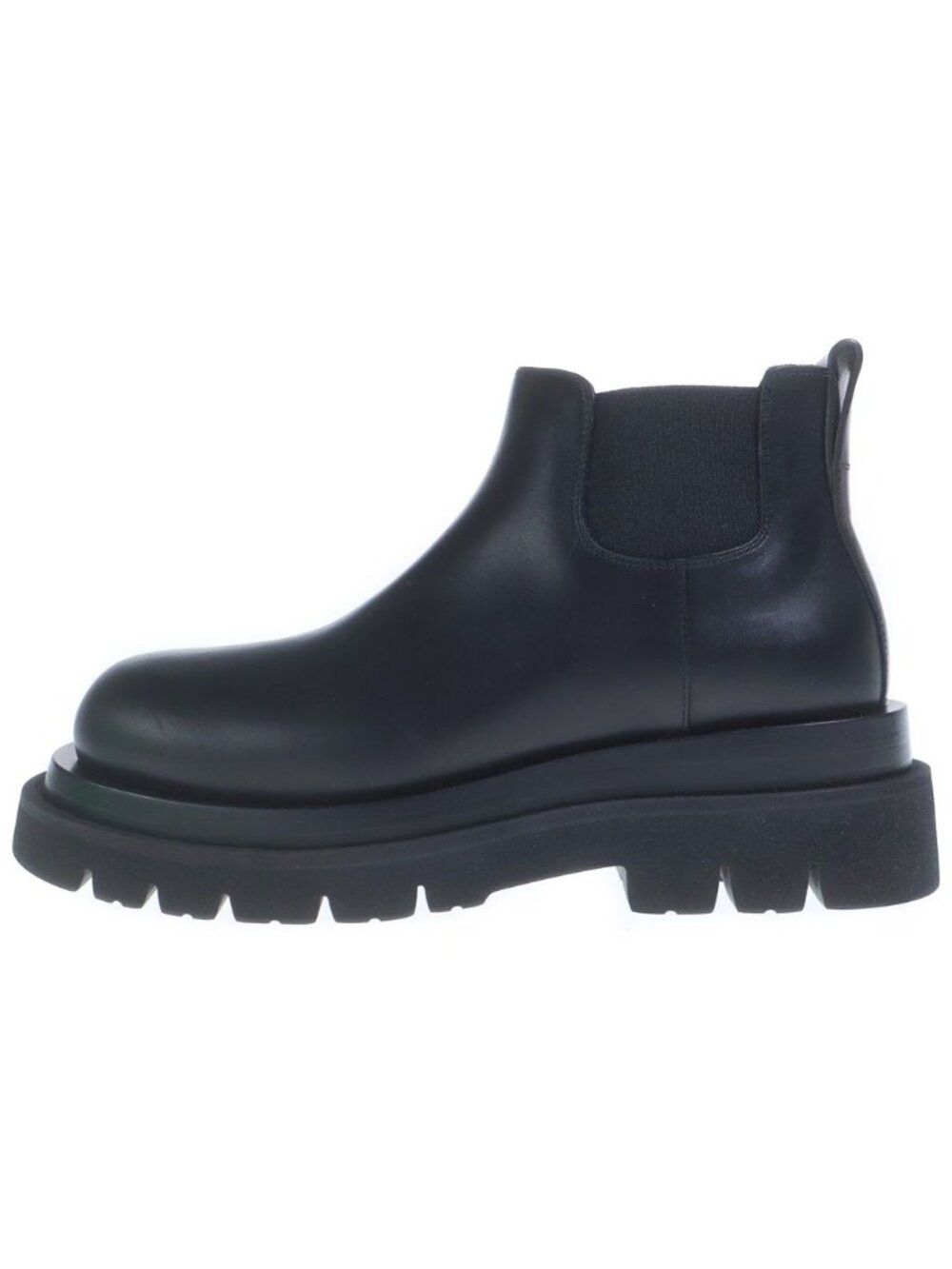 Bottega Veneta Chelsea Leather Side Gore Ankle Short Boots Black